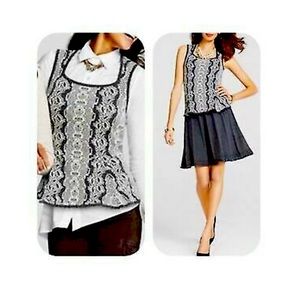 Cabi Peplum Knit Shell Sweater Size M